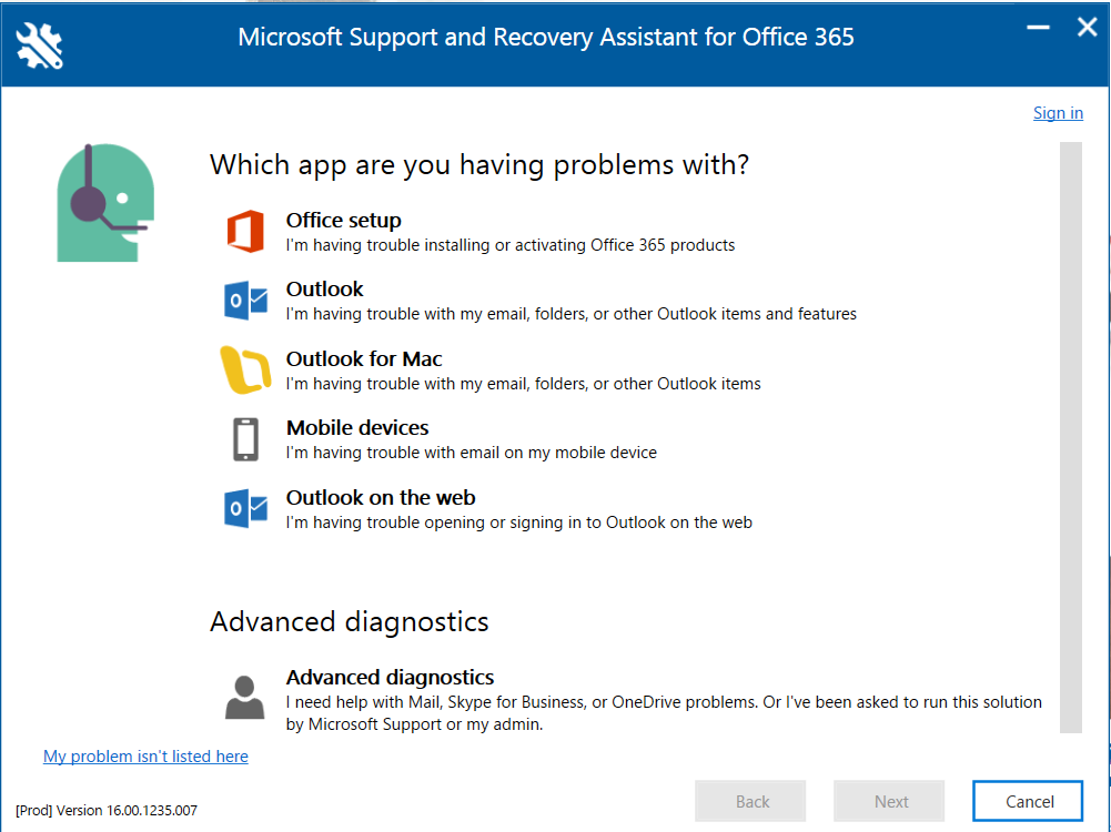 recovery assistant for office 365 utility